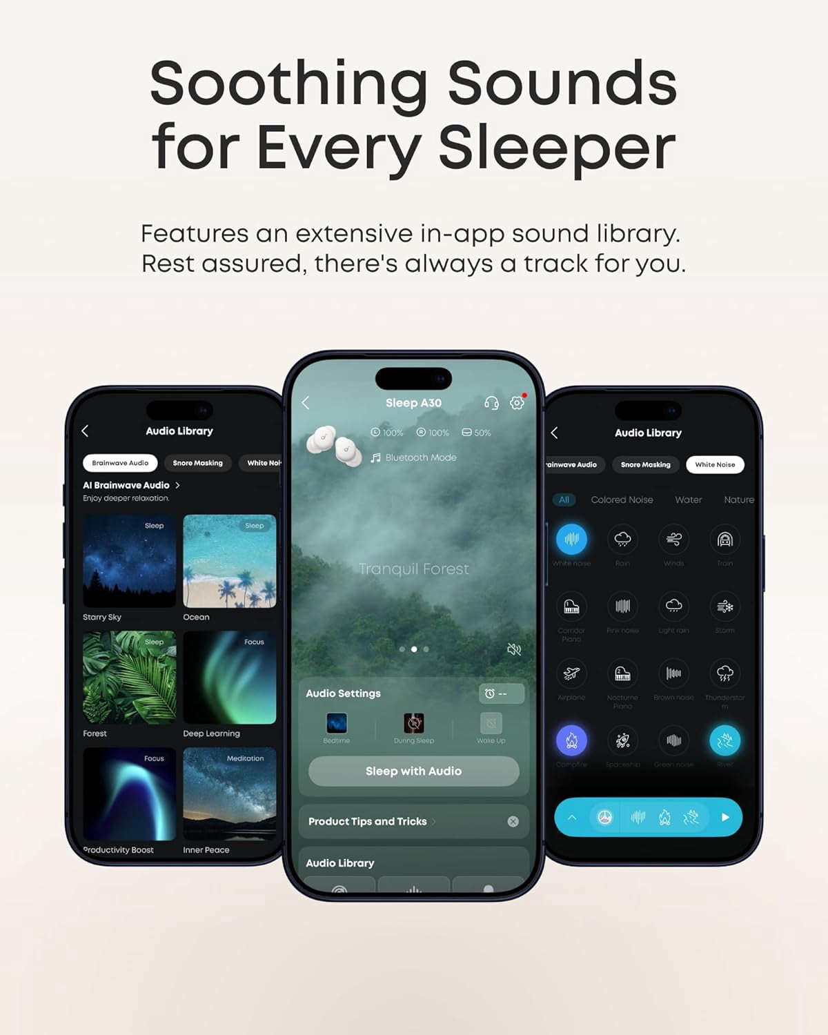 Soundcore Sleep A30 Special by Anker, Sleep Earbuds, ANC, Passive Isolation, Snore Masking, Extensive Sleep Audio, Ultra Comfort for Side Sleepers, 8-10H Playtime