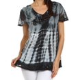 thumbnail image 1 of Sakkas Natalie Sequin Tie Dye Blouse - Charcoal - One Size, 1 of 4