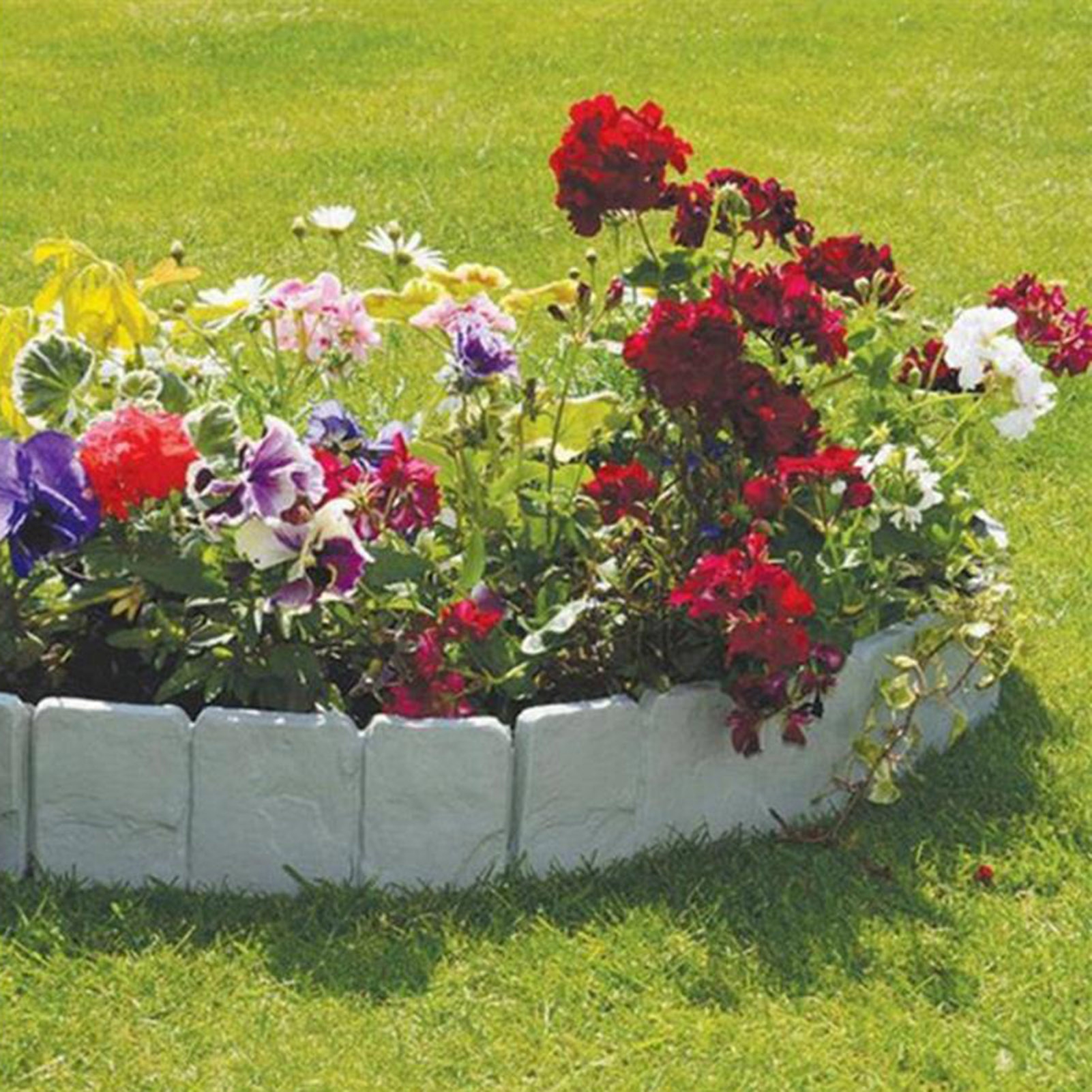 Hyasfey 20 Pcs Garden Edging Border All-weather No Dig Lawn Edging Border Flexible Interlocking Landscape Fence Border for Outdoor Yard Walkway