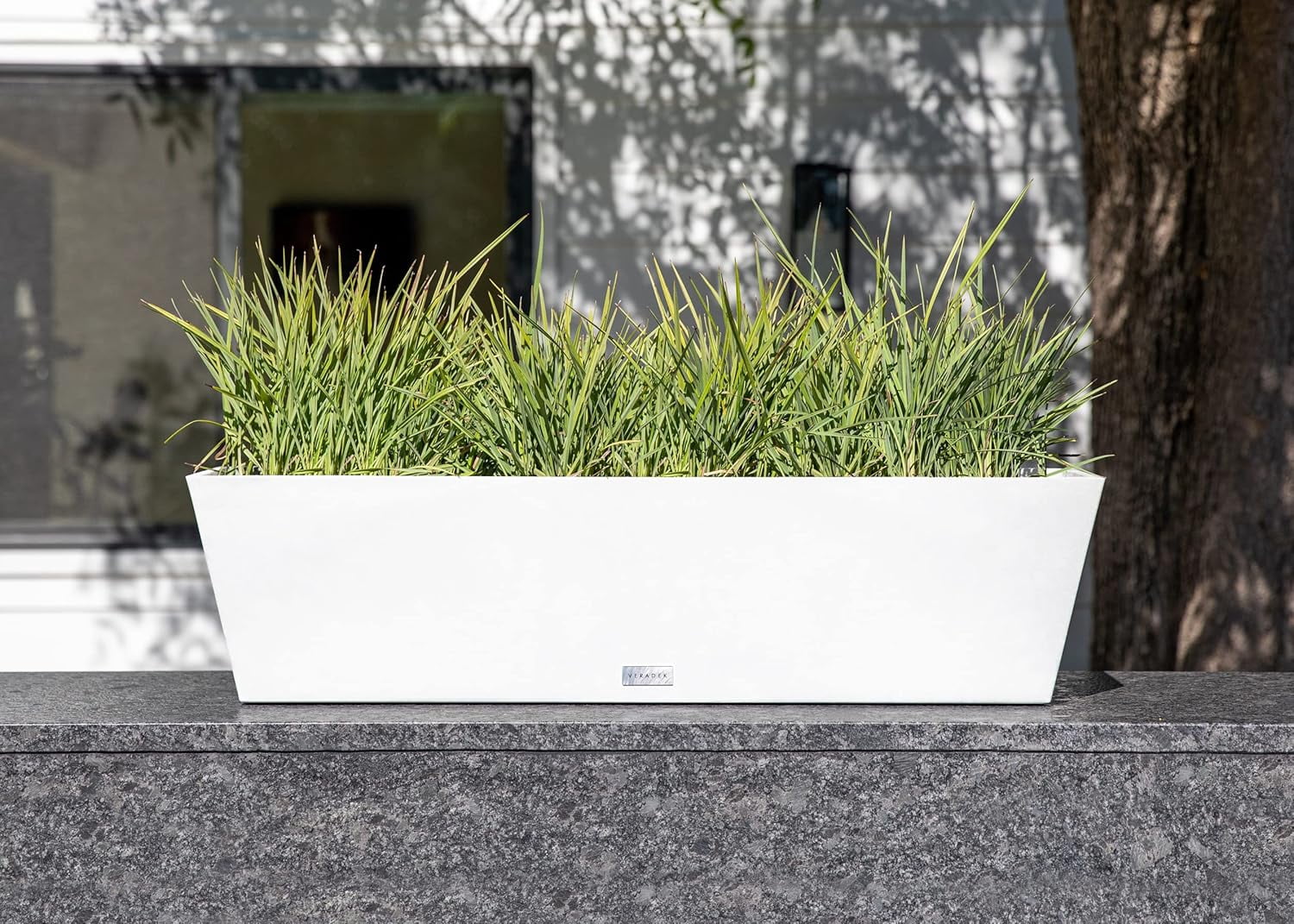CHTER Pure Series Window Box Planter - Long Rectangular Planter for Indoor or Outdoor Windowsill/Balcony | Durable All-Weather Use with Drainage Holes | Modern Decor for Herbs, Small Plants, Flowers
