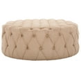 thumbnail image 2 of SAFAVIEH Charlene Modern Glam Solid Tufted Cocktail Ottoman, Beige, 2 of 8