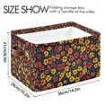 thumbnail image 4 of Yayeee Canvas Storage Basket with Handles for Shelves Fabric Bins Closet Organizer, Yellow Floral, 4 of 8