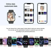 Blackview Smart Watch fits for Android iPhone,IP68 Waterproof,with Bluetooth Call(Answer/Make Calls) for Women Men 1.83 HD Screen Fitness Watch with AI Voice,GRAY