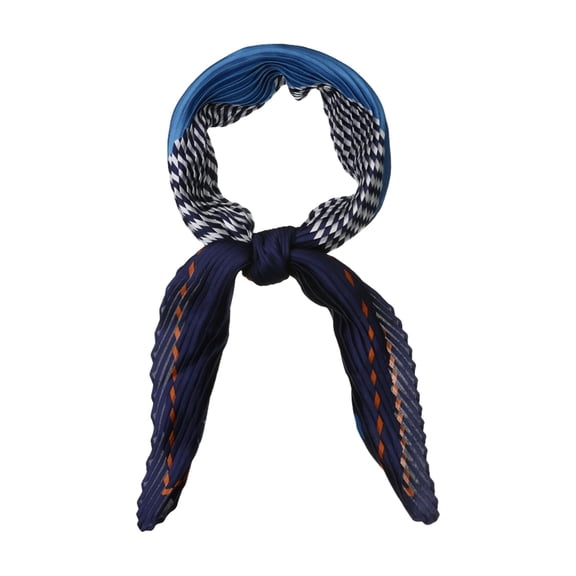 BUFANDA DE CUELLO PLEGADA EN ROMBO CON RAYAS DE COLOR CONTRASTANTE PARA MUJERES INSPIRE CHIC AZUL