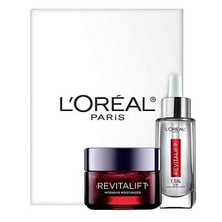 L'Oreal Paris Skin Care Anti-Aging Skin Care Regimen Kit with Hyaluronic Acid Facial Serum & Triple Power Face Moisturizer, 1 (Best Tennis Strings For Spin And Power)
