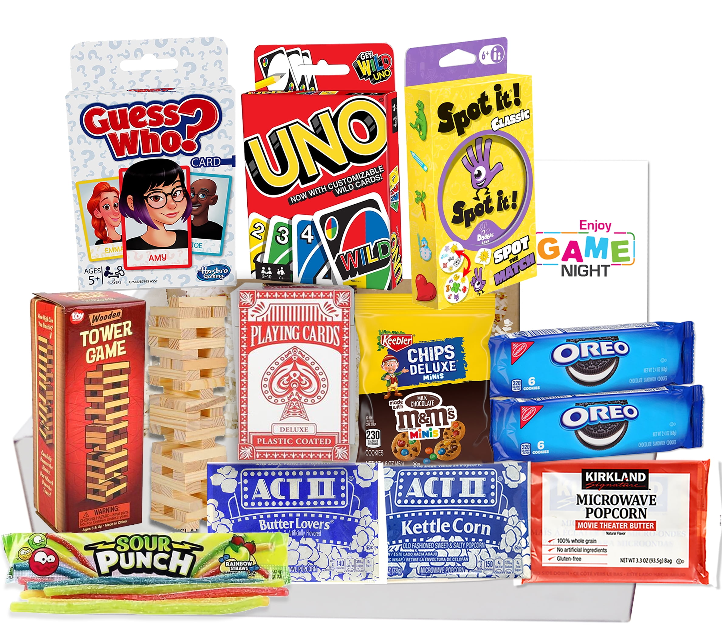The Ultimate Game Night Gift Baskets for Family, Kids, Teens & Adults | Playing Cards & Snacks & Candy Gift Box for Teenage Birthday | Great Family Games & Movie Night or college,  by Beyond the box