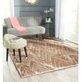 thumbnail image 3 of SAFAVIEH Infinity Foliage Chevron Polyester Area Rug, Taupe/Beige, 9' x 12', 3 of 8