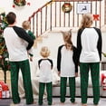 thumbnail image 5 of KelaJuan Christmas Family Pajamas Matching Set Letter Christmas Tree Print Long Sleeve Tops and Green Plaid Pants Sleepwear, 5 of 6