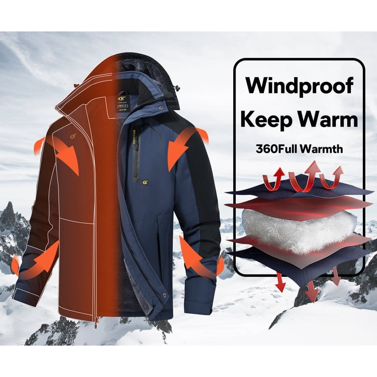 Tyhengta Men's Winter Ski Jacket with Fleece Lining photo 4