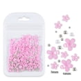 thumbnail image 1 of Bolsa de joyería con flores de cinco pétalos para decoración de uñas Joyería de flores acrílicas blancas y rosas con cuentas de oro y plata Flor de resina, 1 of 6
