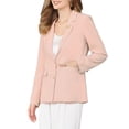 thumbnail image 4 of INSPIRE CHIC Elegant Women's Spring Blazer with Brooch for Business Work Suit 2026 S Pink, 4 of 5