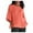 Pink, variant on AIEOTT Women's Plus Size Linen Top 3/4 Sleeve Round Neck Cotton Loose Shirt Blouse