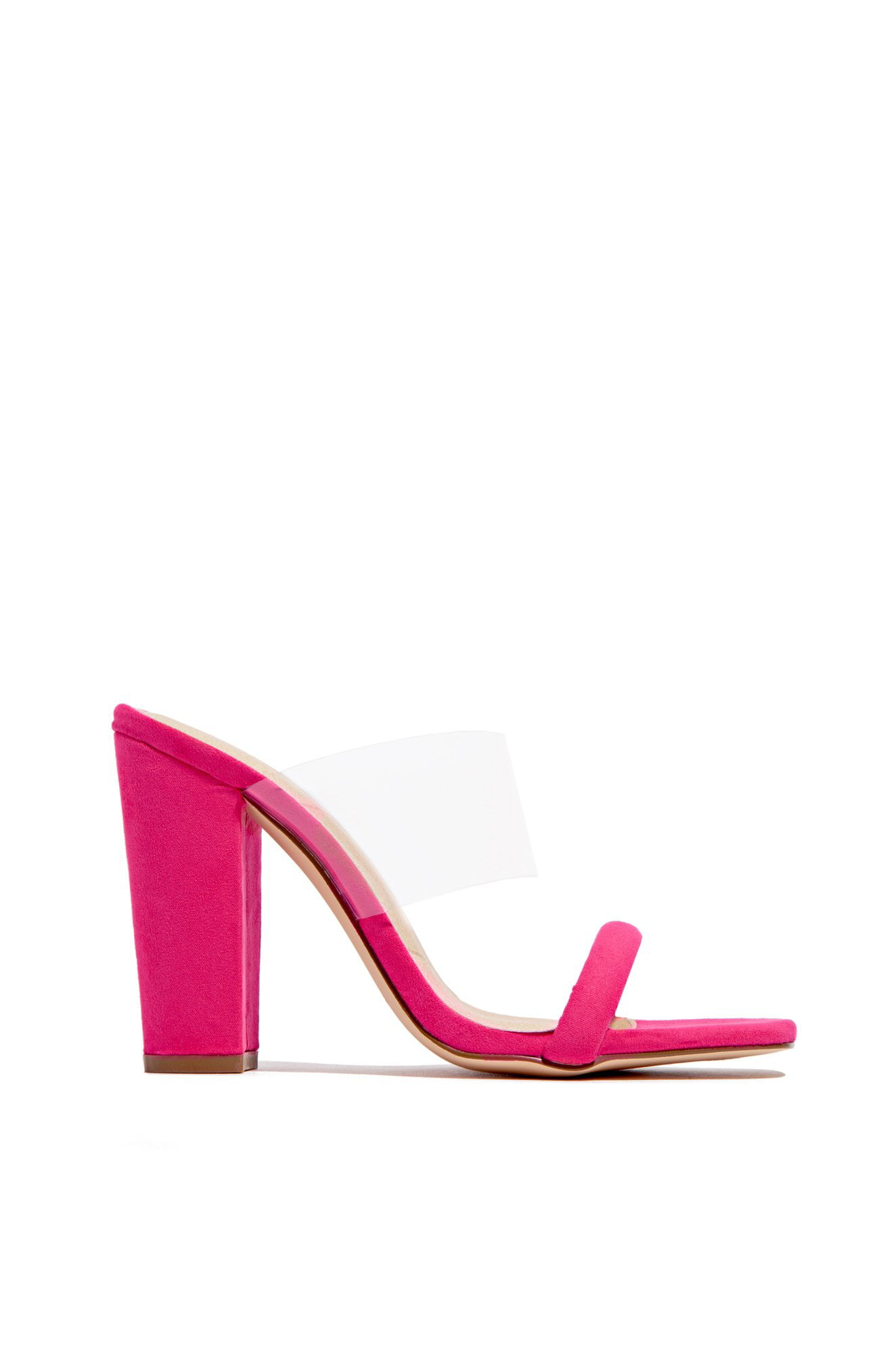 fuchsia pink block heels