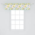 thumbnail image 2 of Floral Window Valance, Repetitive Pastel Spring Flowers and Leaves Arrangement Illustration, Curtain Valance for Kitchen Bedroom Decor with Rod Pocket, 54" X 12", Pastel Yellow Teal Rose, by Ambesonne, 2 of 3