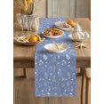 thumbnail image 3 of Dusty Blue Wildflowers Table Runner 90 Inches Long,Farmhouse Botanical Garden Floral Cotton Linen Table Runners Dresser Scarves,Fabric Tabletop Scarf Furniture Cover for Home Dinner Party 13"x90", 3 of 9