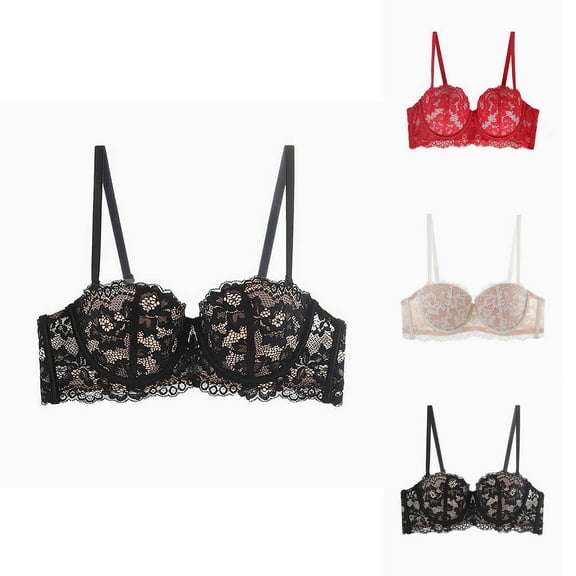 Zpanxa Bras for Women, Women's Comfort Wirefree Bra Soft Lace Trim Adjustable Support Bralette