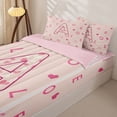 thumbnail image 3 of Catabedysis Pink Loves ABC Print A Zipper Twin Comforter Sets with Fitted Sheet and 2 Pillowcases,Personalized Monogrammed Gifts Zipper Bedding Set For Girls,Pink Reversible,4-Piece, 3 of 7