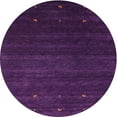 thumbnail image 1 of Ahgly Company Indoor Round Contemporary Purple Abstract Area Rugs, 8' Round, 1 of 6