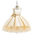 thumbnail image 5 of XEGLSBU Girls Christmas Dress Size 6 Plaid Elegant Girls Party Dress Girl Tutu Gown for and Celebrations with Satin Fabric and Delicate Lace Embellishments Beige Size 8-9 Years, 5 of 6