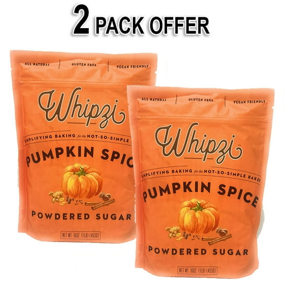 Whipzi Pumpkin Spice Flavored Powdered Sugar 16 oz Bag (2 Pack)