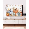 thumbnail image 3 of Outdoor TV Cover 40 to 43 Inch Weatherproof, Fall Thanksgiving Waterproof TV Screen Protector for Outside Decor with Zipper and Pocket 40"L x 25"H , Orange Green Blue Pumpkins Retro Leaf White, 3 of 7