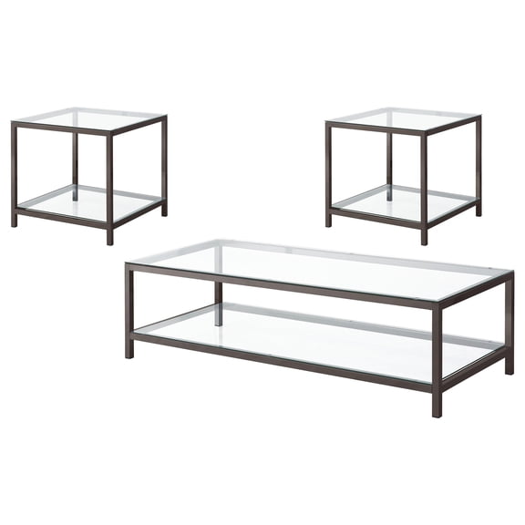 Trini 3-piece Coffee and End Table Set Black Nickel