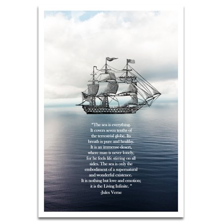 Visionary Prints 'Infinite Sea' | Nautical Wall Art - Sailboat in the
