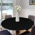 thumbnail image 1 of BQHAGFTE Round Vinyl Fitted Tablecloth Waterproof Elastic Protector 29-36 Inch x 29-36 Inch Black PVC Tablecloth, 1 of 7
