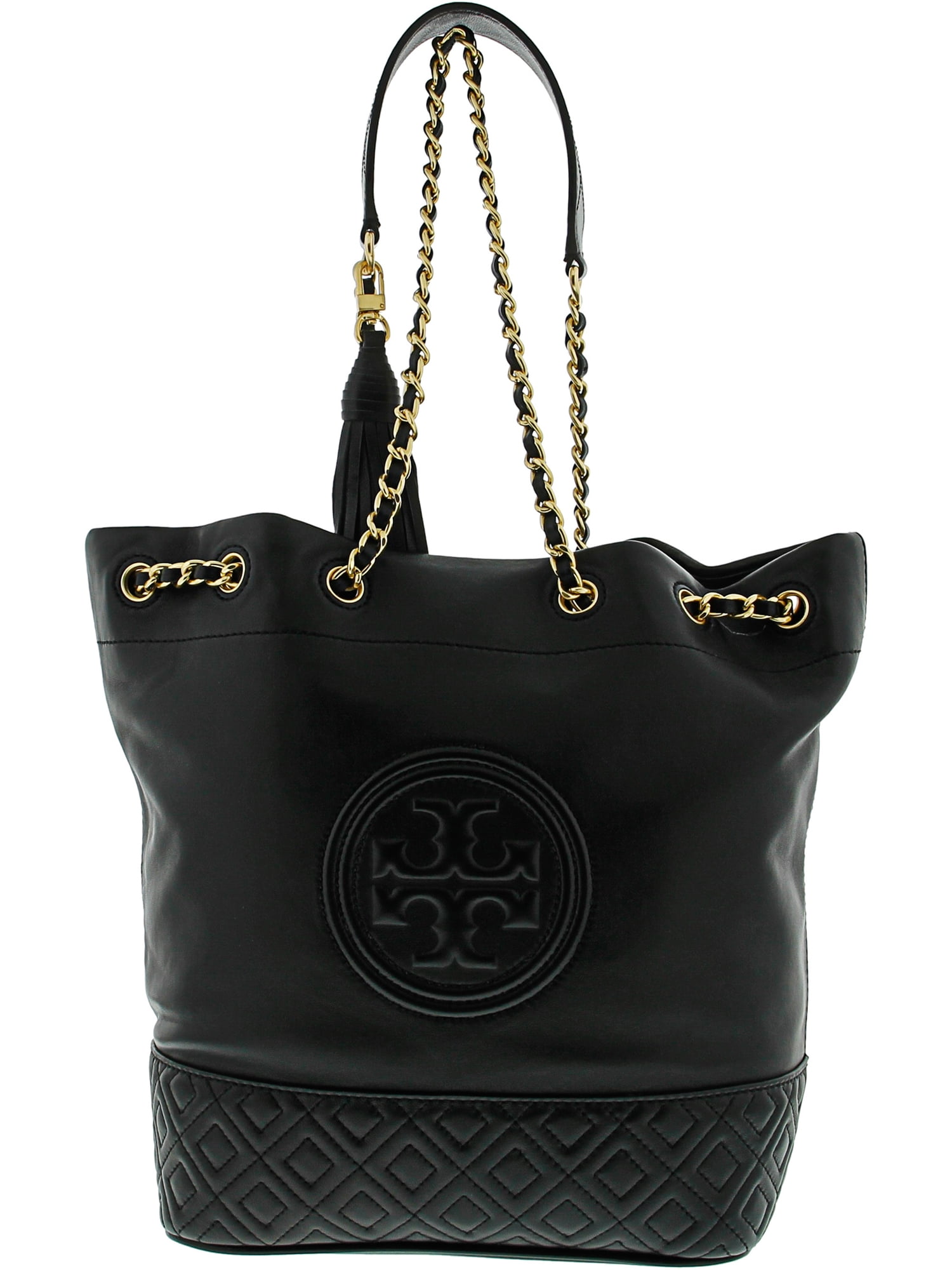Tory Burch Women's Fleming Bucket Bag Leather Top-Handle Tote - Black