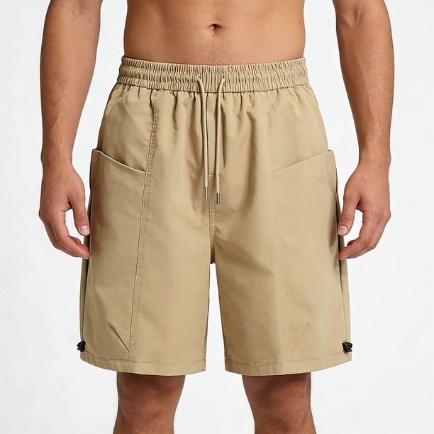 Ceisia Men's All-Season Loose Sporty Drawstring Gift Shorts - Solid-Color Breathable Pocket Outdoor Running Training Casual P ants