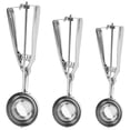 thumbnail image 3 of Juego de cucharas de helado de 3 piezas de acero inoxidable, cucharas de bola de helado, cuchara de excavación de patatas y frutas Speravity HA004352-00, 3 of 7