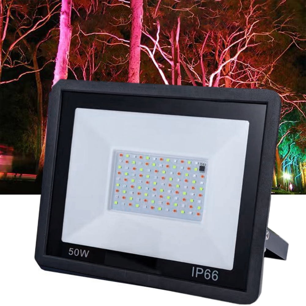 Ksruee Led Flood Lights Outdoor Outdoor Flood Lights for Yard RGB Color Bulb Spotlight with Remote Control Worklight for Backyard Porch Driveway Yard Garden functional