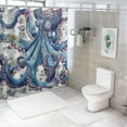 thumbnail image 7 of Shiartex Octopus Shower Curtains for Bathroom Blue Ocean Monster Nautical Kraken Polyester Fabric Home Decoration with Hooks 36x72, 7 of 7