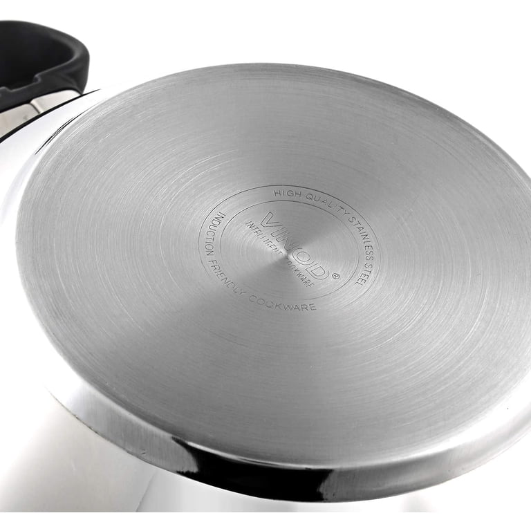 Vinod 24cm Stainless Steel Kadhai With Glass Lid - 2.8L Induction Friendly Wok For Indian Cooking, Stews & Stir-Fry