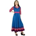 thumbnail image 1 of Bimba Women Blue Flaired Anarkali Kurta Kurti Casual Chic Indian Blouse Gift, 1 of 9