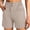 Khaki, variant on Axiiglly Athletic Shorts for Women Elastic Waist Button Workout Shorts with Pockets Summer Casual Ourdoor Solid Color Shorts S-3XL