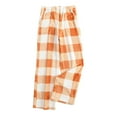 thumbnail image 3 of QATAINLAV Womens Fluffy Flannel Pajama Pants Comfy Loose Soft Wide Leg Plaid Pj Pant Casual Elastic Waist Wide Leg Plush Sleepwear, Orange, XL, 3 of 7