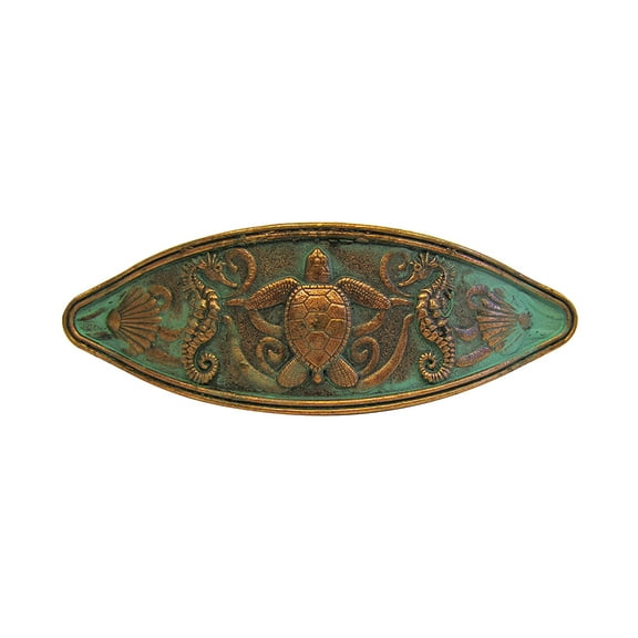 Nautical Verdigris Sea Turtle Seahorse Metal Pull Handle Dresser Cabinet Drawer Hardware Ocean Beach Decor