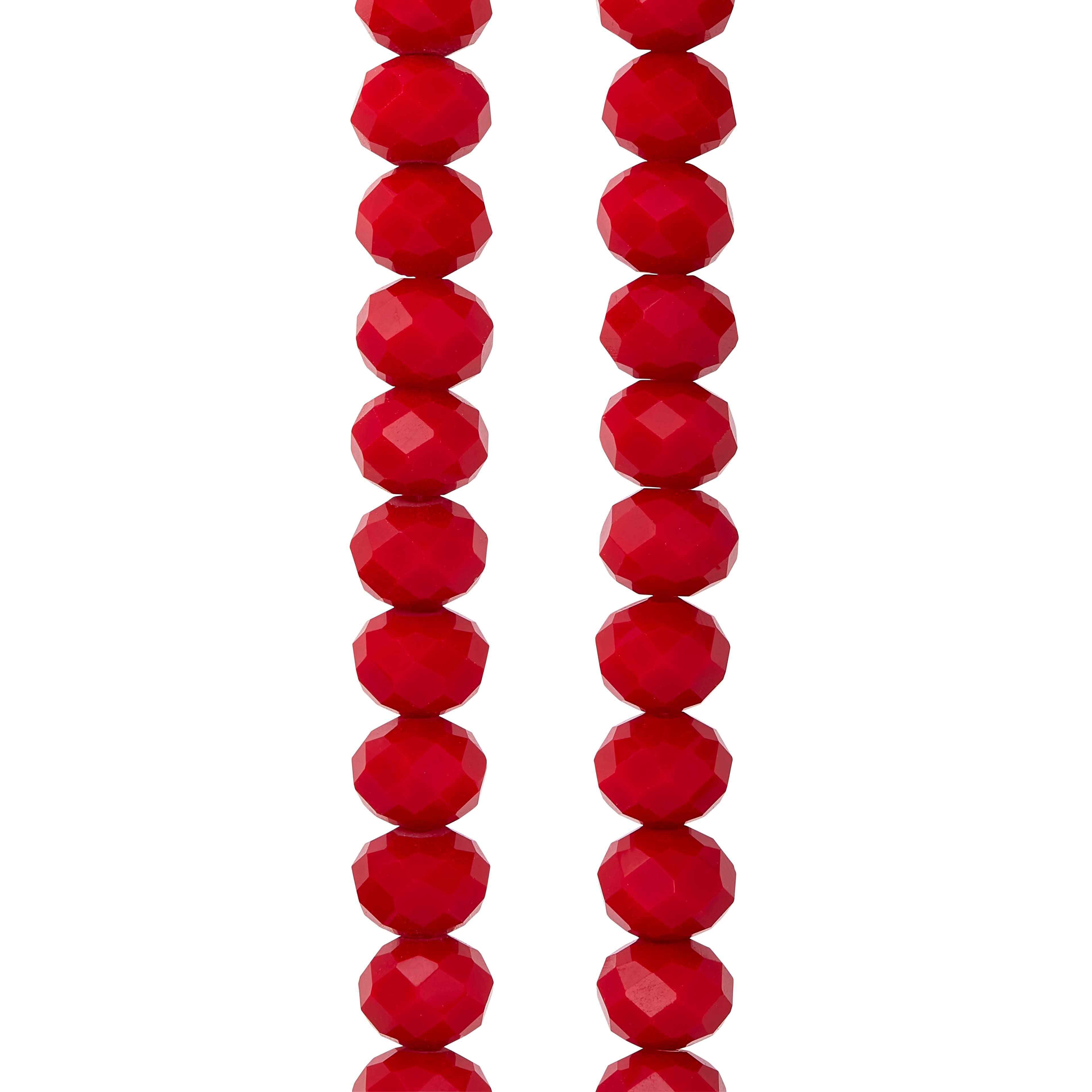 MICHAELS Red Faceted Glass Rondelle Beads, 8mm by Bead Landing
