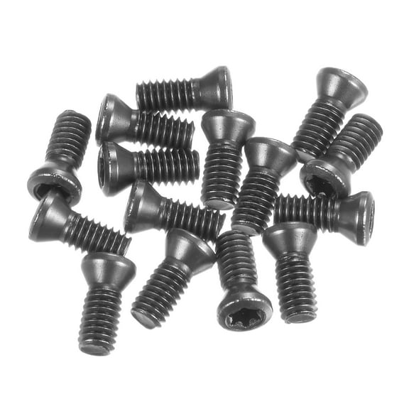 15pcs Torx Screw M4x10mm 12.9 Grade Round Flat Head for Replaces Carbide Insert Cutters CNC Lathe Tool, Black