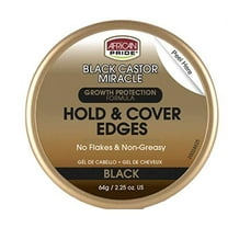 African Pride Black Castor Miracle Hold & Cover Edges BLACK 2.25oz