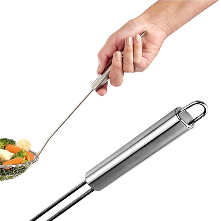 Spider Strainer Skimmer Ladle Stainless Steel Wire Scoop with Ladle Hook  for Frying & Cooking Versatile Handheld Kitchen Oil Drainer Easy Storage