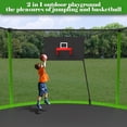 thumbnail image 4 of UIOWIO 14 ft Recreational Trampoline for Kids and Adults with Ladder Outdoor Trampoline Backyard Trampoline with Basketball Hoop,Enclosure Net,Storage Bag,Green, 4 of 10