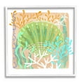 thumbnail image 4 of Stupell Industries Vivid Coral Overlay Beach Seashell Watercolor Pattern Graphic Art White Framed Art Print Wall Art, Design by unknown, 4 of 5