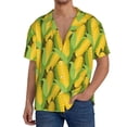 thumbnail image 3 of Honeii 's Corn 1 for men's short-sleeved button-up collared shirt featuring a pocket, perfect for beach vacations, and travel adventures., 3 of 5