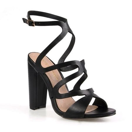 Mark and Maddux Geometric Cut-out Women's High Heel Sandals - Walmart.com