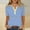 Blue, variant on YHAJDS Women Tops Short Sleeve V Neck Button Down Shirt with Stripe Print Tee for Women