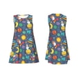 thumbnail image 7 of Lsque Cartoon Space Pattern Summer Dresses for Women – Sleeveless T-Shirt Swing Sundress, Perfect for the Beach and Casual Days, 7 of 7