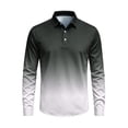thumbnail image 4 of Enjoytime Men Long Sleeve Shirt Gradient Collared Button Golf Tops Lightweight Workout Casual Work Shirts, 4 of 5