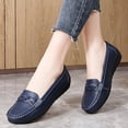 thumbnail image 2 of Hopeusnice Sandals for Women Soft Non-Slip Breathable Trendy Pumps Shoes Women's Sandals PU Materials Summer And Fall Driving Shoes Flat Heel Flexible Walking Shoes Dark Blue 35, 2 of 7